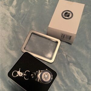 NHL Maple Leaf Silver and Blue Keychain Watch with Clip